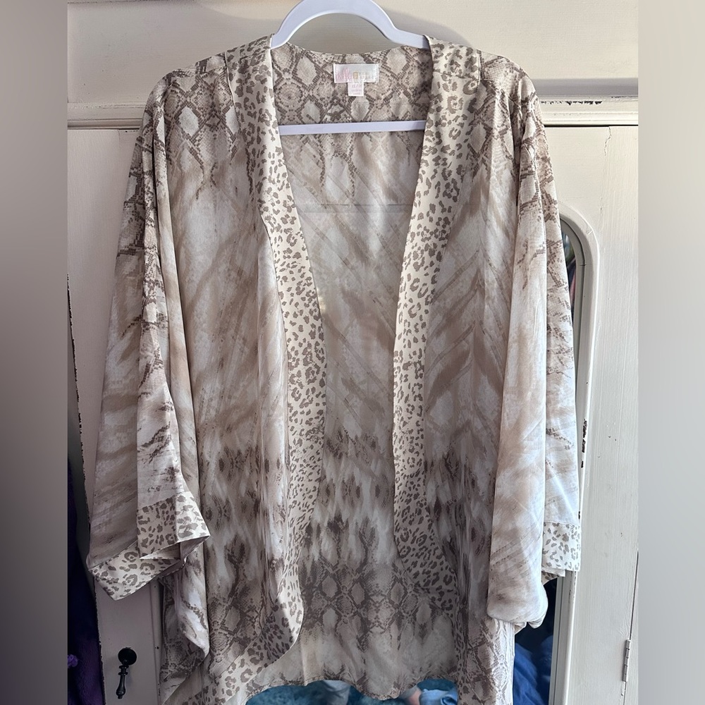 Belle by Kim Gravel sheer open front cardigan